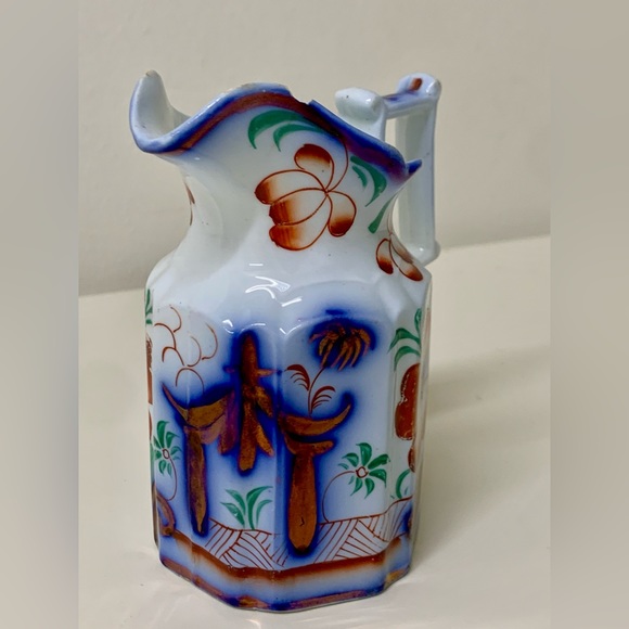 19th Century Antique Gaudy Welsh PAGODA Hexagonal Lustreware Pitcher Jug - Picture 7 of 16